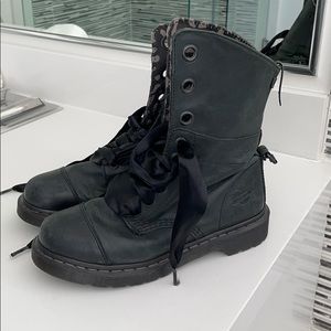 Black Doc Martens Triumph Fold Over Boots